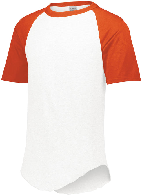 Augusta Sportswear Youth Short Sleeve Baseball Jersey (424), Color 'White/Orange'